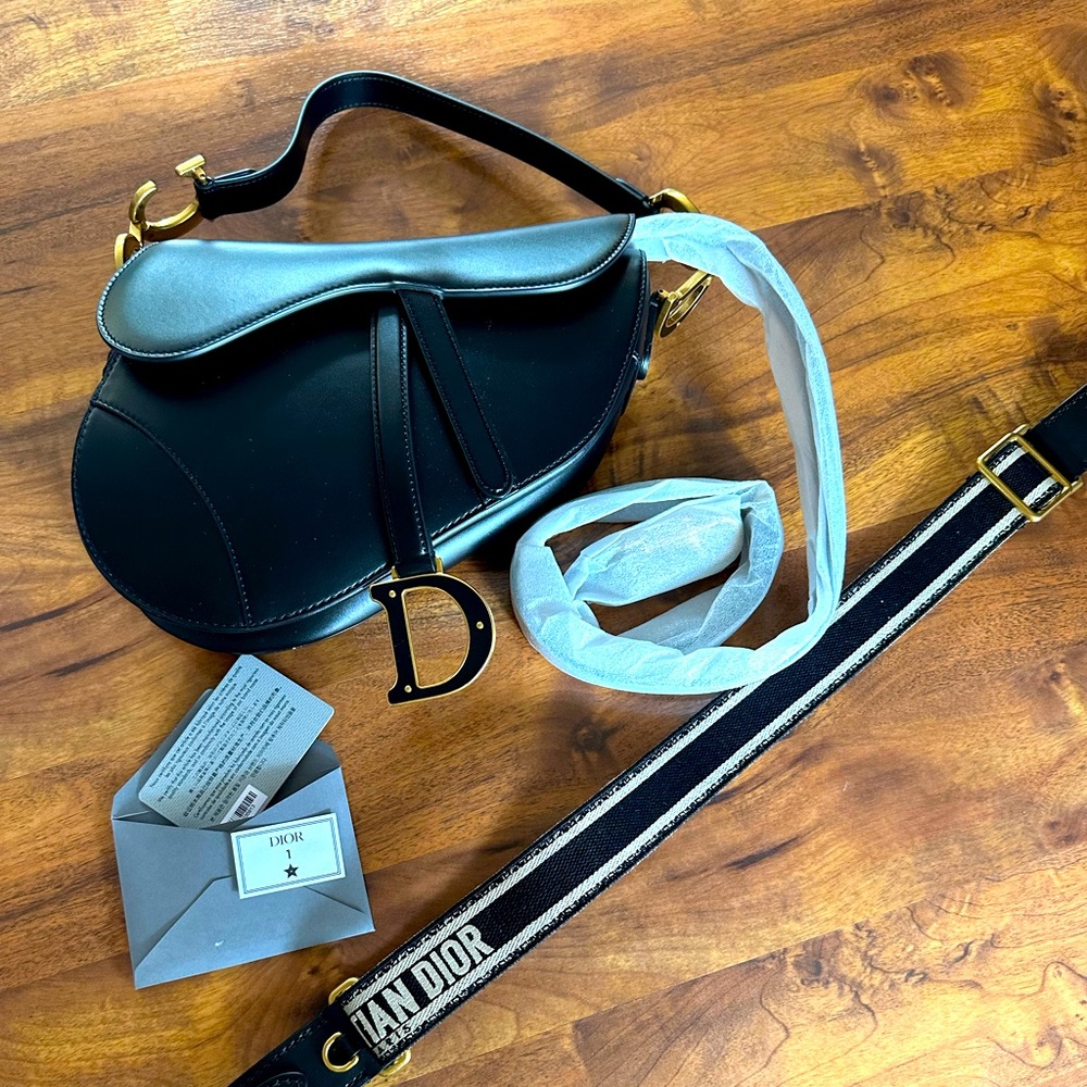 Authentic DIOR Saddle Bag with strap and adjustable strap